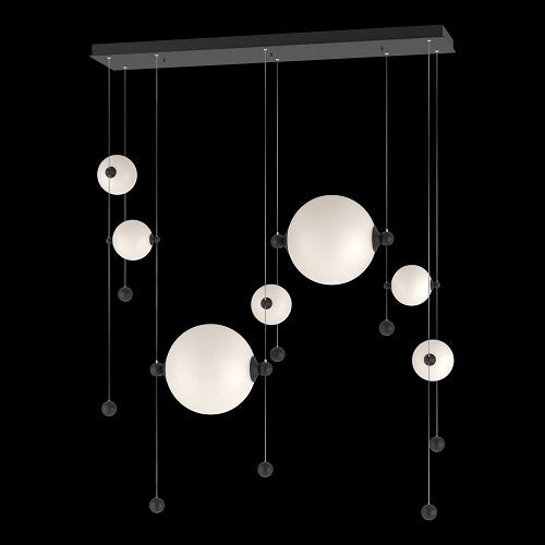 ABACUS DOUBLE LINEAR LED PENDANT BY HUBBARDTON FORGE, COLOR: OPAL, FINISH: BLACK, | CASA DI LUCE LIGHTING