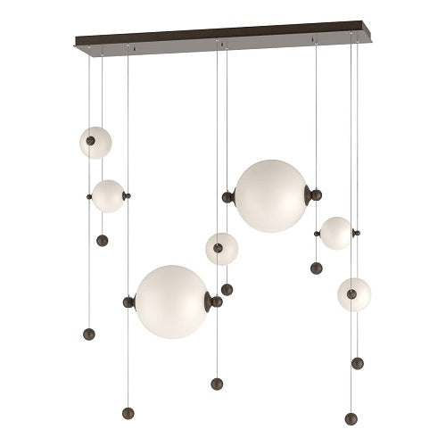 ABACUS DOUBLE LINEAR LED PENDANT BY HUBBARDTON FORGE, COLOR: OPAL, FINISH: BRONZE, | CASA DI LUCE LIGHTING