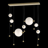 ABACUS DOUBLE LINEAR LED PENDANT BY HUBBARDTON FORGE, COLOR: OPAL, FINISH: MODERN BRASS, | CASA DI LUCE LIGHTING