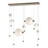 ABACUS DOUBLE LINEAR LED PENDANT BY HUBBARDTON FORGE, COLOR: OPAL, FINISH: SOFT GOLD, | CASA DI LUCE LIGHTING