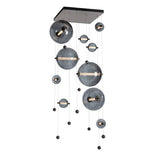 ABACUS SQUARE 10-LED PENDANT BY HUBBARDTON FORGE, COLOR: COOL GREY, FINISH: DARK SMOKE, | CASA DI LUCE LIGHTING
