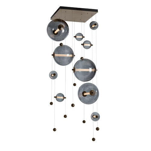 ABACUS SQUARE LED PENDANT BY HUBBARDTON FORGE, COLOR: COOL GREY, FINISH: BRONZE, | CASA DI LUCE LIGHTING