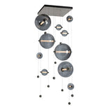 ABACUS SQUARE 10-LED PENDANT BY HUBBARDTON FORGE, COLOR: COOL GREY, FINISH: NATURAL IRON, | CASA DI LUCE LIGHTING
