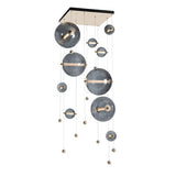 ABACUS SQUARE 10-LED PENDANT BY HUBBARDTON FORGE, COLOR: COOL GREY, FINISH: STERLING, | CASA DI LUCE 