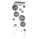 ABACUS SQUARE 10-LED PENDANT BY HUBBARDTON FORGE, COLOR: COOL GREY, FINISH: VINTAGE PLATINUM, | CASA DI LUCE LIGHTING
