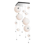 ABACUS SQUARE 10-LED PENDANT BY HUBBARDTON FORGE, COLOR: OPAL, FINISH: STERLING, | CASA DI LUCE LIGHTING