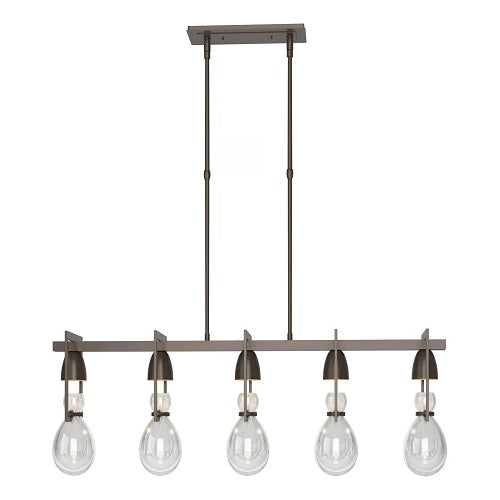 APOTHECARY LINEAR PENDANT BY HUBBARDTON FORGE, FINISH: BRONZE, CLEAR GLASS, STEM LENGTH: STANDARD,  | CASA DI LUCE LIGHTING