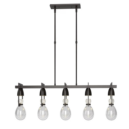 APOTHECARY LINEAR PENDANT BY HUBBARDTON FORGE, FINISH: OIL RUBBED BRONZE, CLEAR GLASS, STEM LENGTH: STANDARD,  | CASA DI LUCE LIGHTING