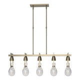 APOTHECARY LINEAR PENDANT BY HUBBARDTON FORGE, FINISH: SOFT GOLD, CLEAR GLASS, STEM LENGTH: STANDARD,  | CASA DI LUCE LIGHTING