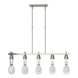 APOTHECARY LINEAR PENDANT BY HUBBARDTON FORGE, FINISH: STERLING, CLEAR GLASS, STEM LENGTH: STANDARD,  | CASA DI LUCE LIGHTING