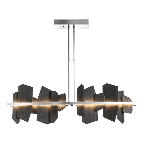 ARDESIA LINEAR LED PENDANT BY HUBBARDTON FORGE, FINISH: STERLING; ACCENT SLATE, | CASA DI LUCE LIGHTING