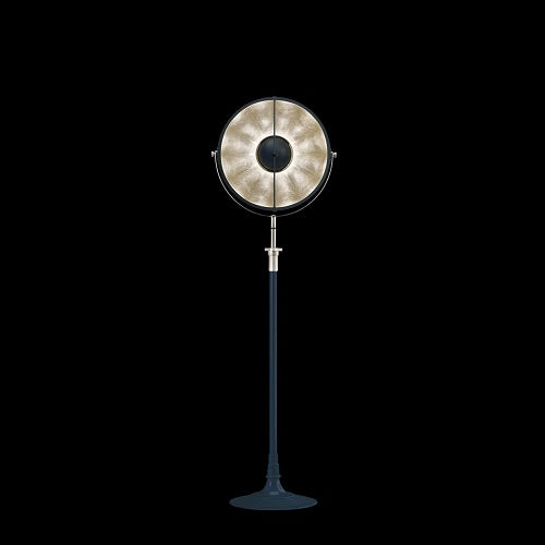ARMILLA 41 FLOOR LAMP BY FORTUNY BY VENETIA STUDIUM, COLOR: SILVER LEAF-IDL, FINISH: PASTEL BLUE-FORTUNY, | CASA DI LUCE LIGHTING