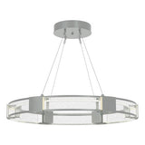 AURA SUSPENSION BY HUBBARDTON FORGE, FINISH: VINTAGE PLATINUM; SEEDED CLEAR GLASS, | CASA DI LUCE LIGHTING