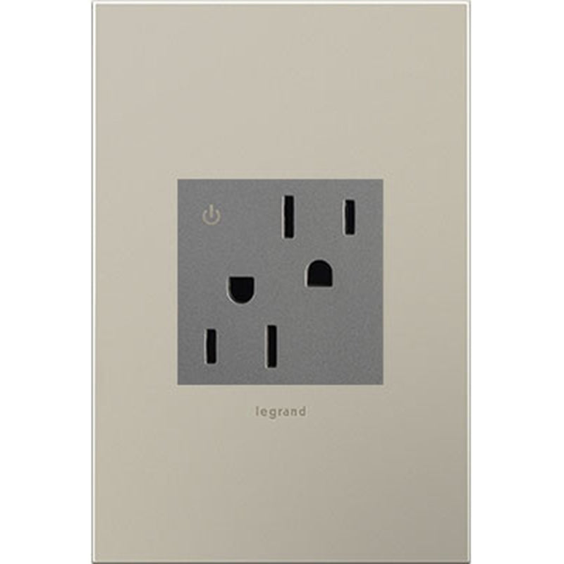 Adorne 15A Tamper Resistant Dual Controlled Outlet By Legrand Adorne Magnesium Finish2
