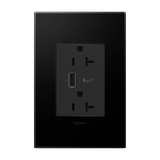 Adorne 20A Tamper Resistant Ultra Fast USB Type AC Outlet Graphite Finish