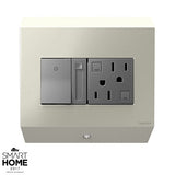 Adorne Control Box with Paddle Dimmer and 15A GFCI Outlet By Legrand Adorne Satin