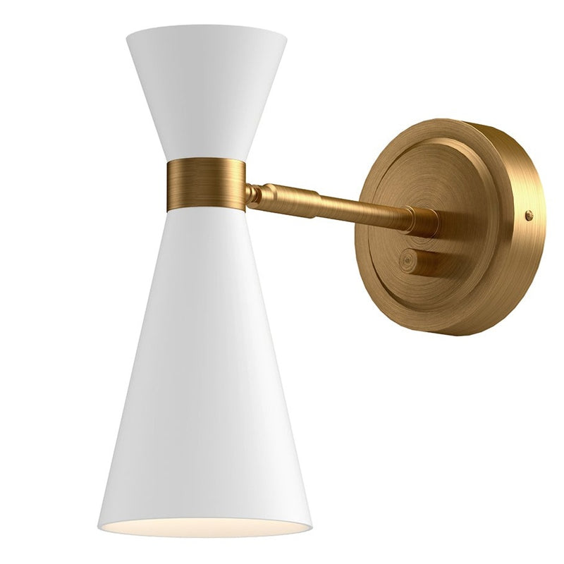 Blake Wall Sconce By Alora, Finish: Aged Gold / White