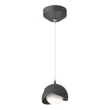 BROOKLYN DOUBLE SHADE LOW VOLTAGE MINI PENDANT BY HUBBARDTON FORGE, FINISH: BLACK, ACCENT: BLACK, OPAL GLASS, | CASA DI LUCE LIGHTING