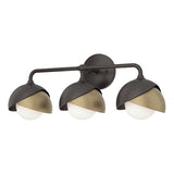 BROOKLYN WALL LIGHT BY HUBBARDTON FORGE, FINISH: OIL RUBBED BRONZE, ACCENT: SOFT GOLD, OPAL GLASS, | CASA DI LUCE LIGHTING