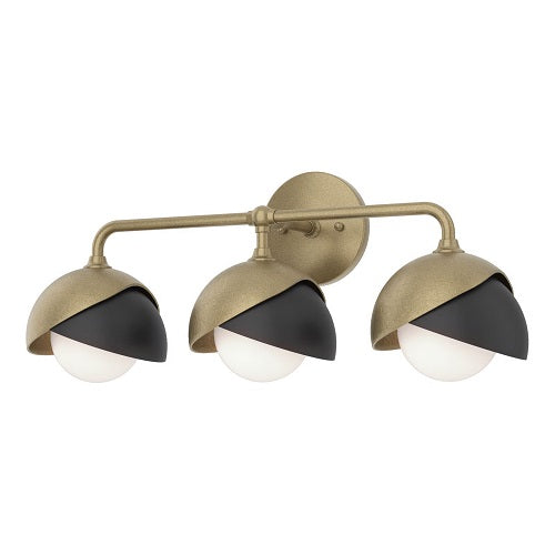 BROOKLYN WALL LIGHT BY HUBBARDTON FORGE, FINISH: SOFT GOLD, ACCENT: BLACK, OPAL GLASS, | CASA DI LUCE LIGHTING