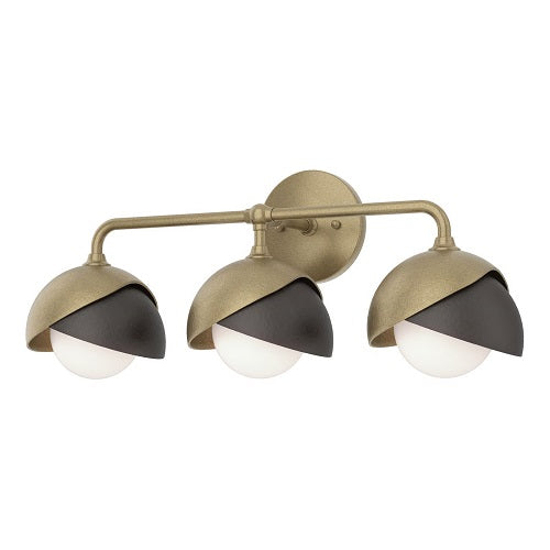 BROOKLYN WALL LIGHT BY HUBBARDTON FORGE, FINISH: SOFT GOLD, ACCENT: OIL RUBBED BRONZE, OPAL GLASS, | CASA DI LUCE LIGHTING