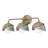 BROOKLYN WALL LIGHT BY HUBBARDTON FORGE, FINISH: SOFT GOLD, ACCENT: VINTAGE PLATINUM, OPAL GLASS, | CASA DI LUCE LIGHTING