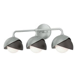 BROOKLYN WALL LIGHT BY HUBBARDTON FORGE, FINISH: VINTAGE PLATINUM, ACCENT: OIL RUBBED BRONZE, OPAL GLASS, | CASA DI LUCE LIGHTING