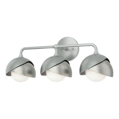 BROOKLYN WALL LIGHT BY HUBBARDTON FORGE, FINISH: VINTAGE PLATINUM, ACCENT: STERLING, OPAL GLASS, | CASA DI LUCE LIGHTING