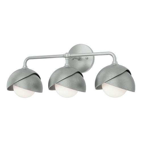 BROOKLYN WALL LIGHT BY HUBBARDTON FORGE, FINISH: VINTAGE PLATINUM, ACCENT: VINTAGE PLATINUM, OPAL GLASS, | CASA DI LUCE LIGHTING