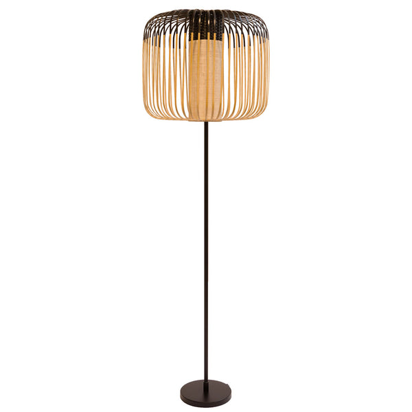 Bamboo Floor Lamp, Finish: Black
