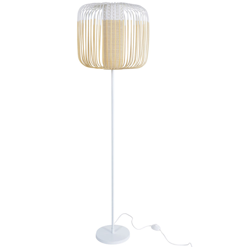 Bamboo Floor Lamp, Finish: White
