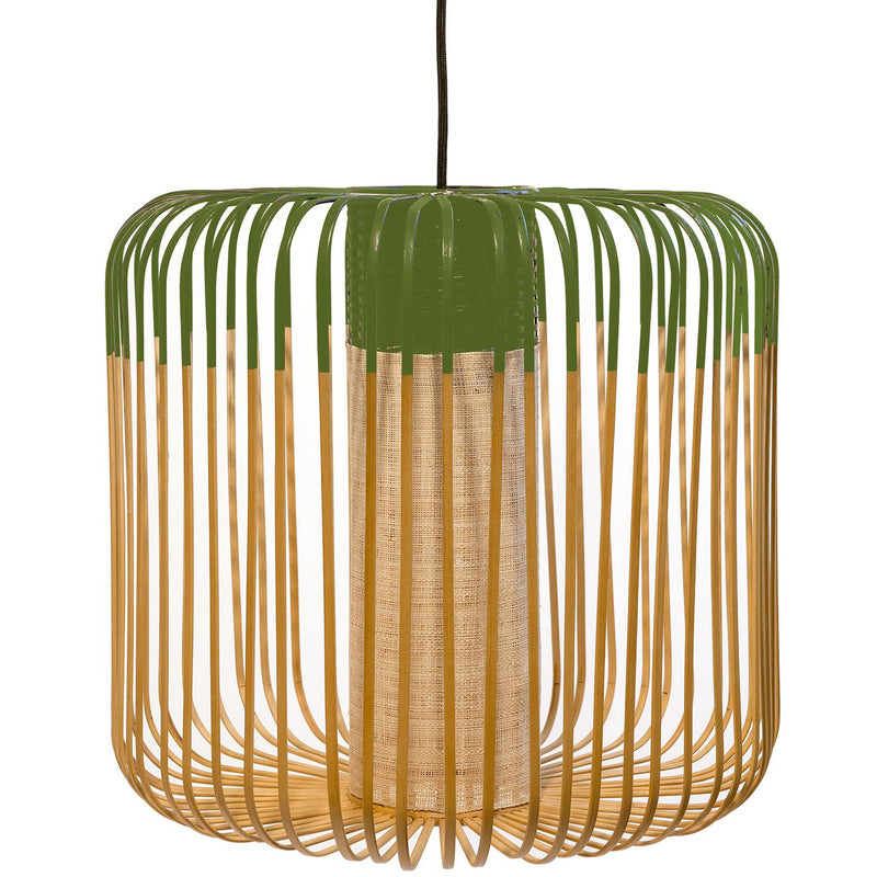 Bamboo Pendant Light By Forestier, Finish: Green, Size: Medium