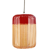 Bamboo Pendant Light By Forestier, Finish: Red, Size: Large