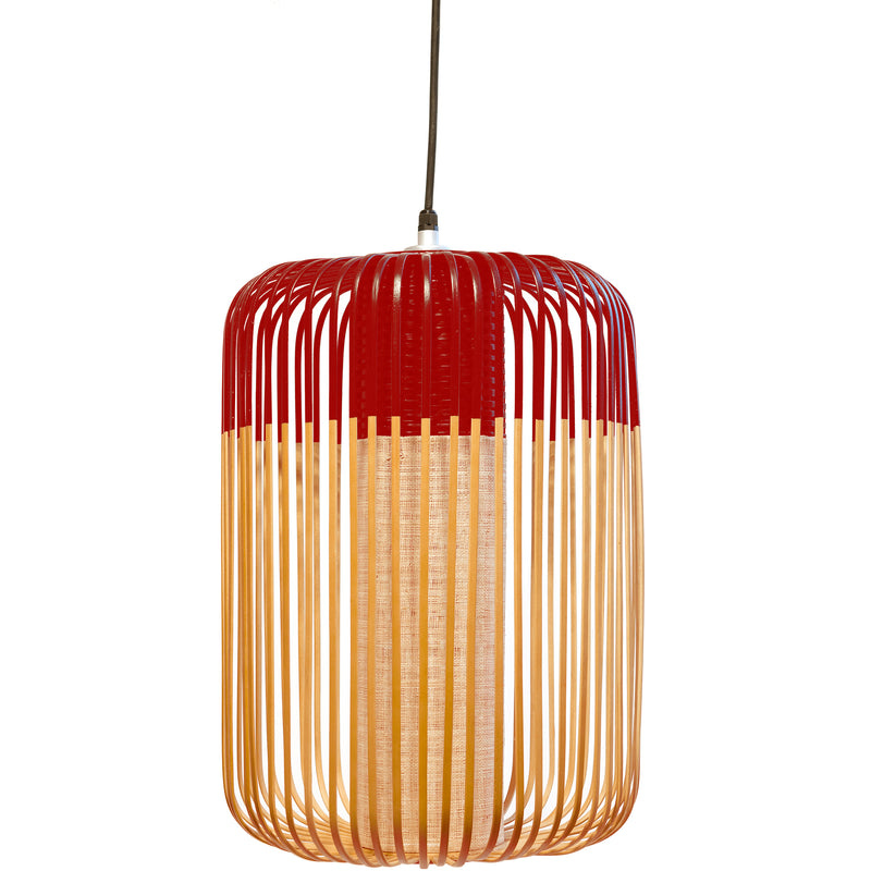 Bamboo Pendant Light By Forestier, Finish: Red, Size: Large