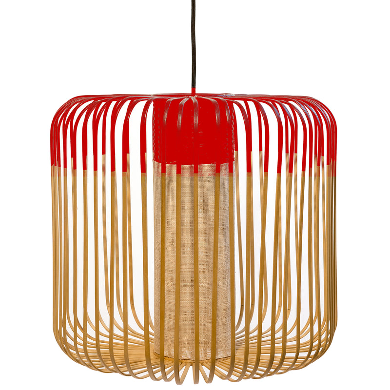 Bamboo Pendant Light By Forestier, Finish: Red, Size: Medium