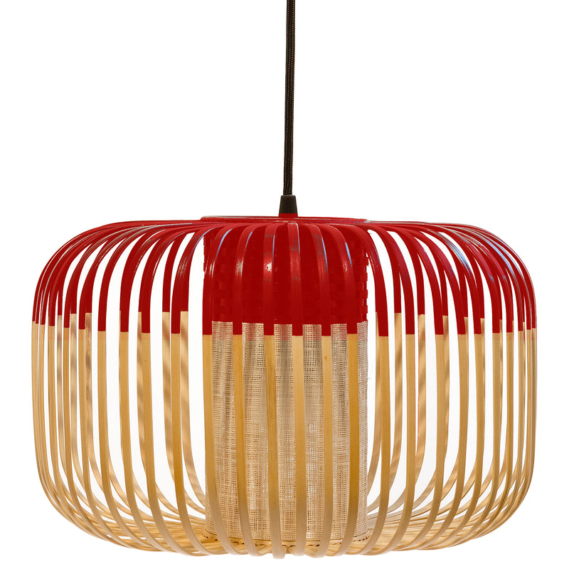 Bamboo Pendant Light By Forestier, Finish: Red, Size: Small