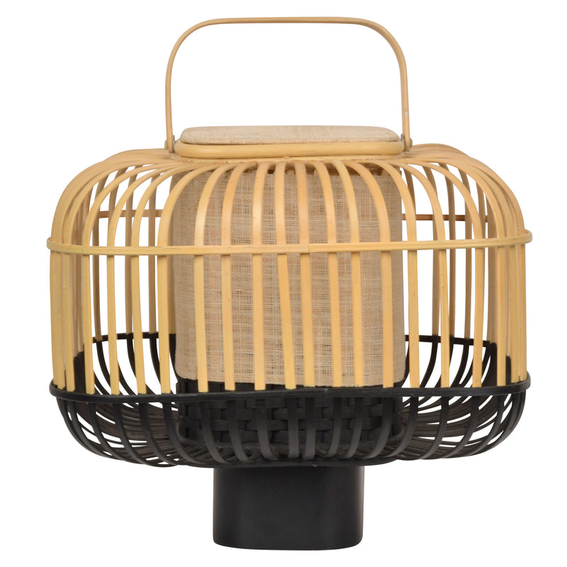 Bamboo Square Table Lamp By Forestier, Size: Small, Finish: Black