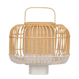 Bamboo Square Table Lamp By Forestier, Size: Small, Finish: White