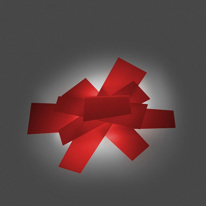 Big Bang Ceiling Light by Foscarini, Red, Light on