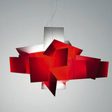Big Bang L Chandelier by Foscarini, Red, Light on