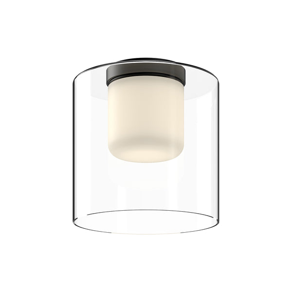 Birch Ceiling Light by Kuzco - Tall, Black/Clear