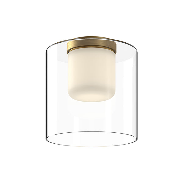 Birch Ceiling Light by Kuzco - Tall, Brushed Gold/Clear