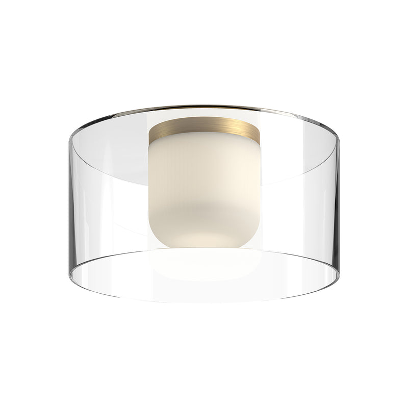 Birch Ceiling Light by Kuzco - Wide, Brushed Gold/Clear