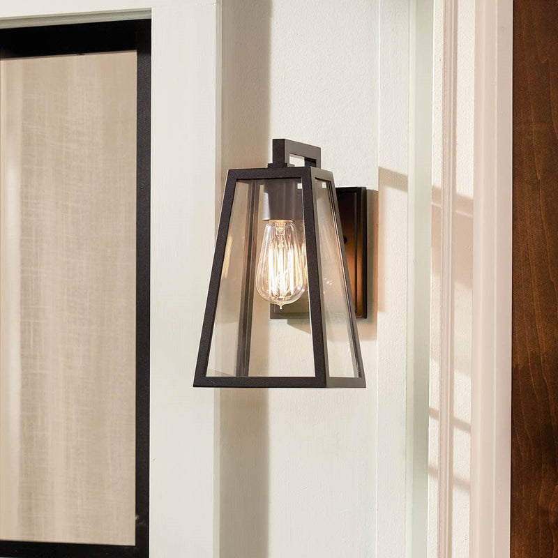 Delison Outdoor Wall Sconce - Black - Lifestyle