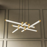 Blade Chandelier by Kuzco - Brushed Gold, Hanging chandelier