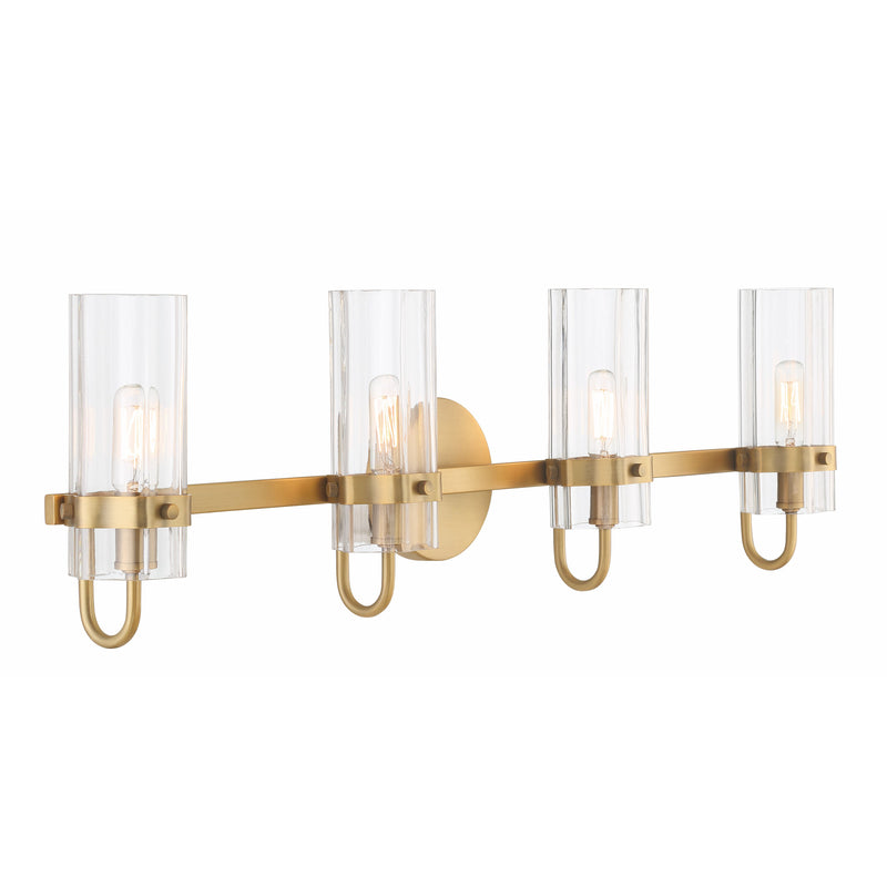 Brook Vanity Light By Eurofase - Four Lights Brass Side View