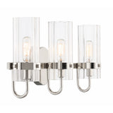 Brook Vanity Light By Eurofase - Three Lights Nickel Side View