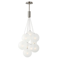 Burst 9 Light Chandelier By ET2 SatinNickel SN