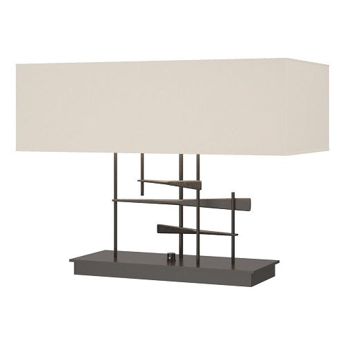 CAVALETTI TABLE LAMP BY HUBBARDTON FORGE, FINISH: OIL RUBBED BRONZE; SHADE: FLAX, | CASA DI LUCE LIGHTING