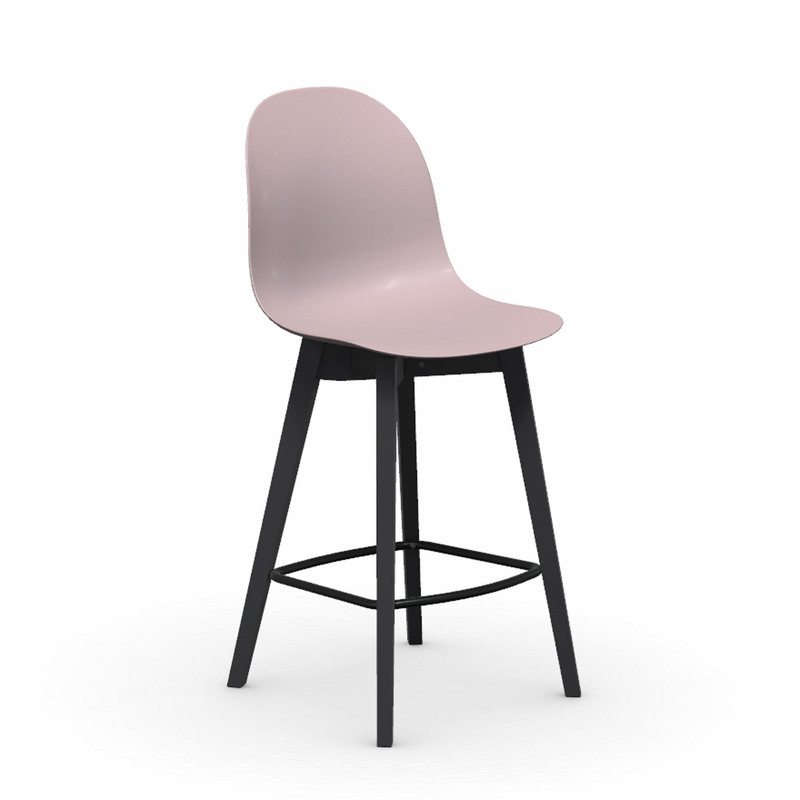 Academy CB1672 Polypropylene Counter Stool with Wooden Legs by Connubia